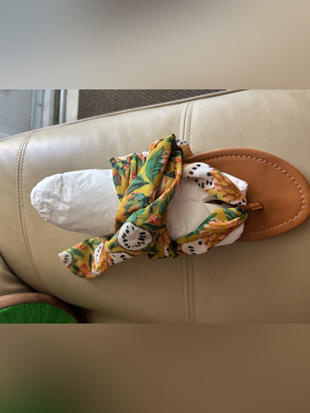 FARM Rio Yellow Floral Scarf-Strap Sandal